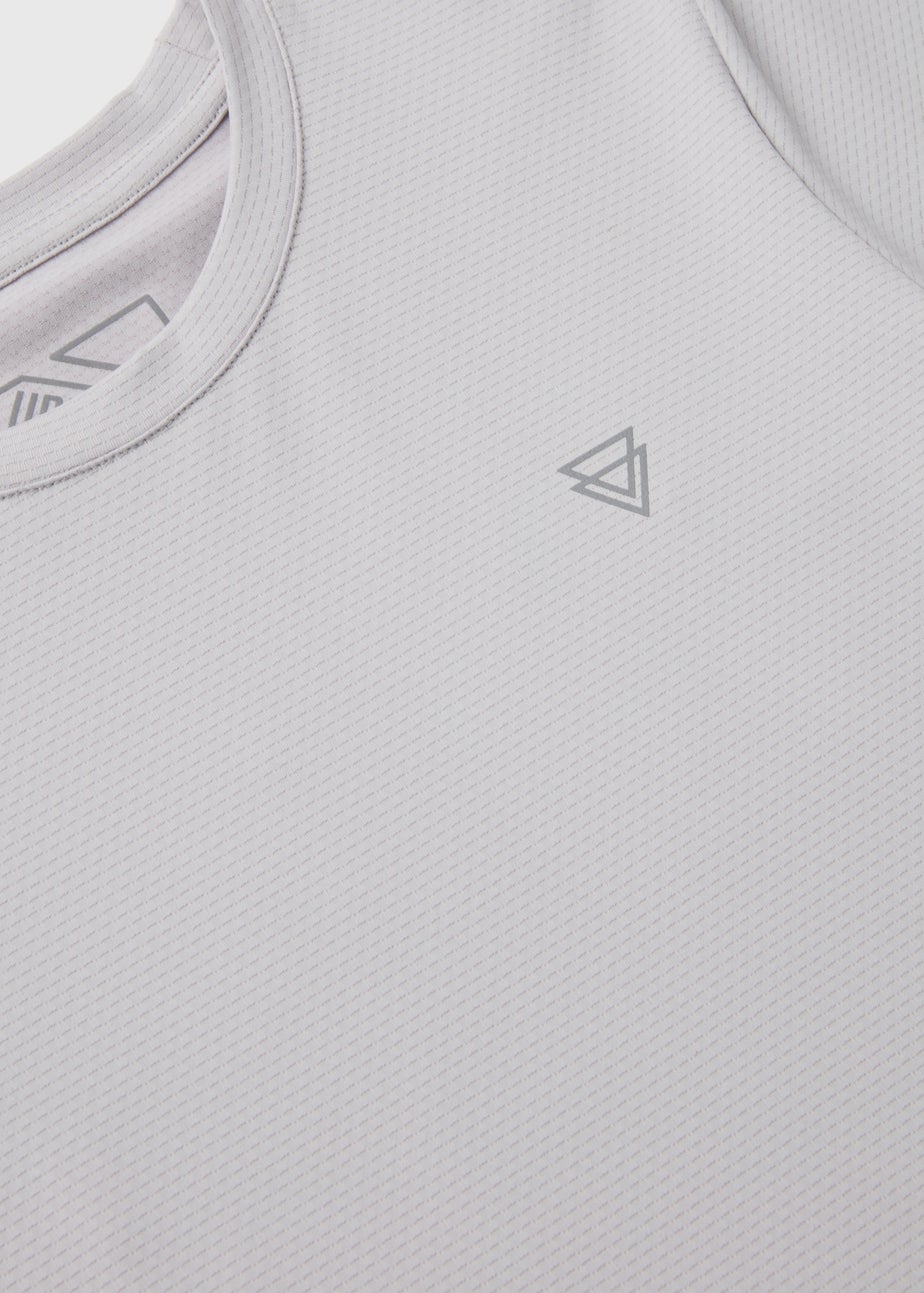 Boys Grey Textured Sports T-Shirt (7-13yrs)