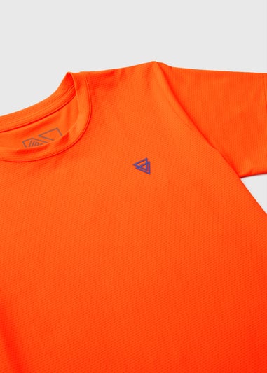 Boys Orange Textured Sports T-Shirt (7-13yrs)
