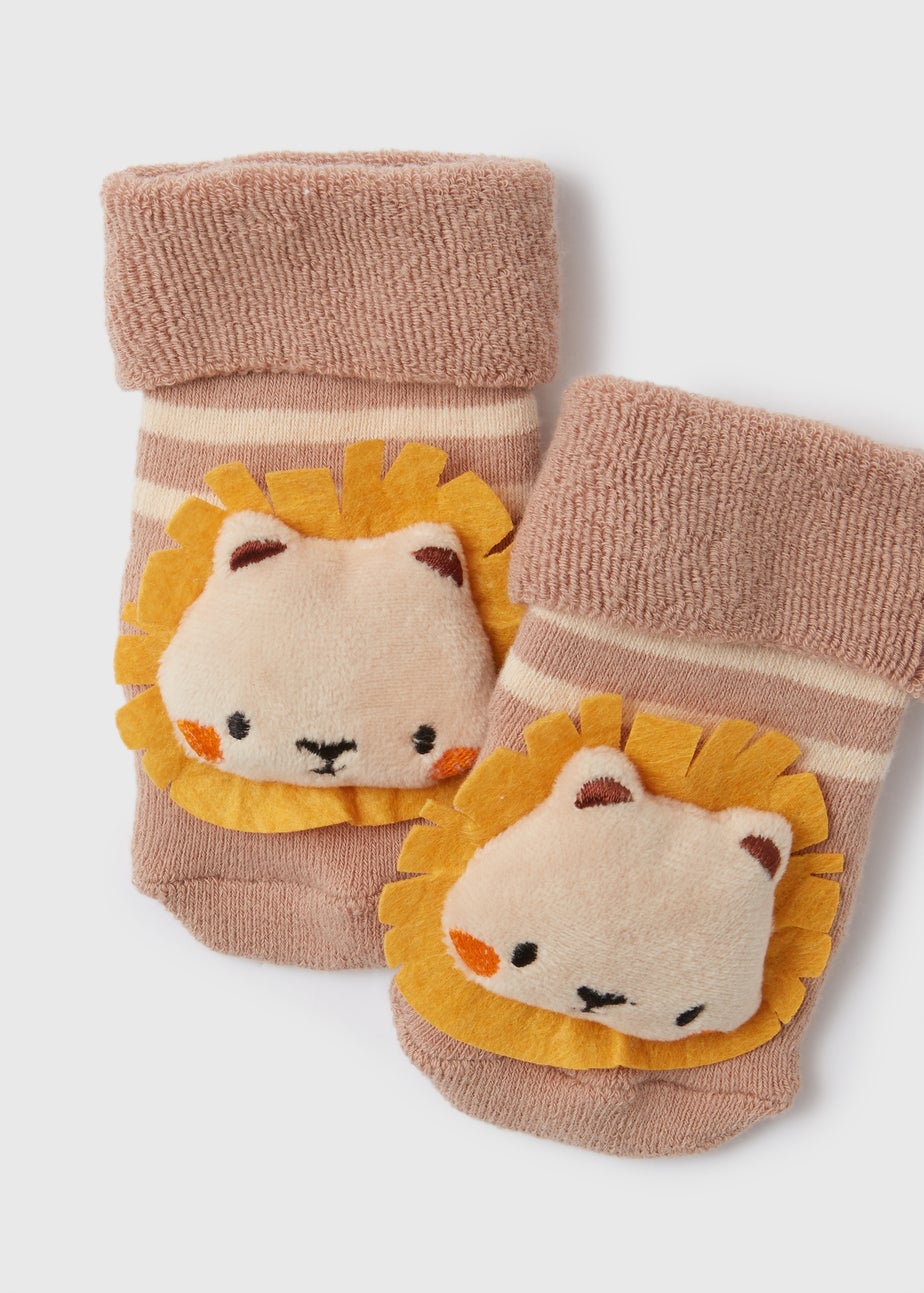 Lion Rattle Baby Socks (Newborn-12mths)