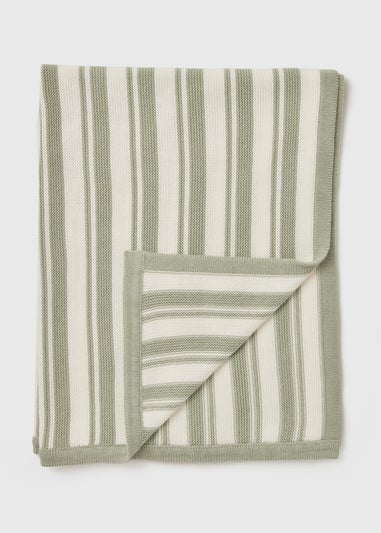 Baby Green Stripe Knitted Blanket