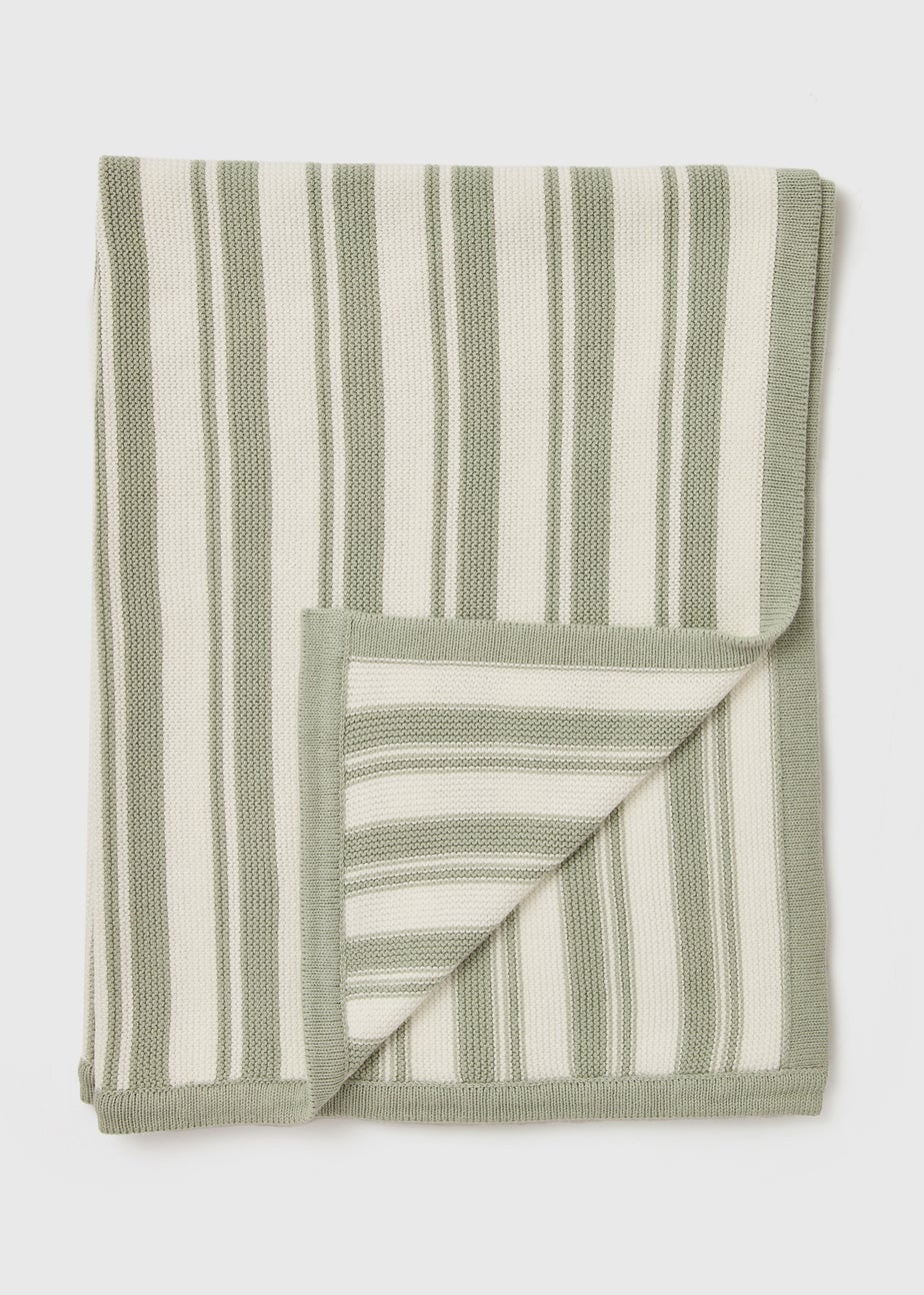 Baby Green Stripe Knitted Blanket