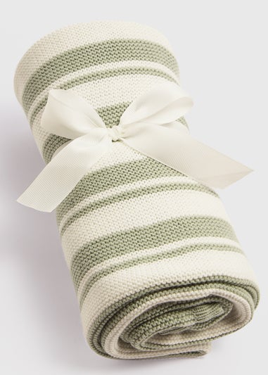 Baby Green Stripe Knitted Blanket