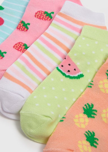Baby 5 Pack Multicolour Fruit Trainer Socks (2-12yrs)
