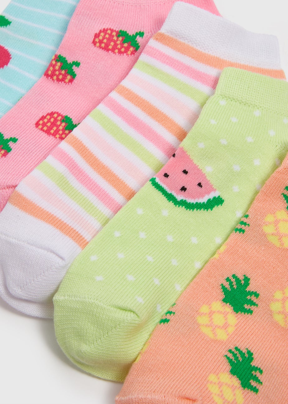 Baby 5 Pack Multicolour Fruit Trainer Socks (2-12yrs)