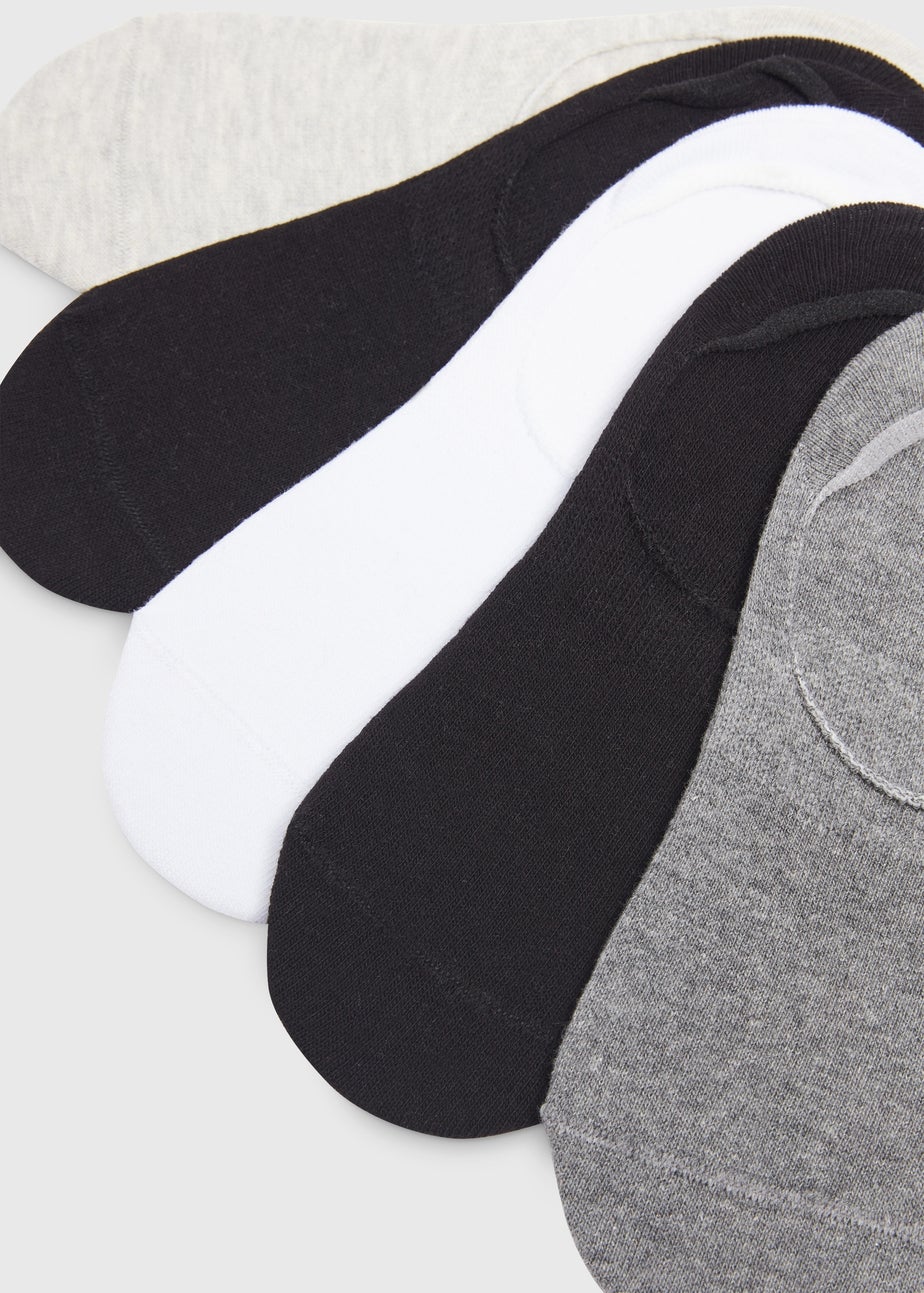 Girls 5 Pack Black Mono Invisible Socks (Younger 6- Older 5.5)