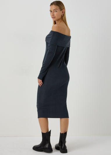 Off-The-Shoulder Grey Dress