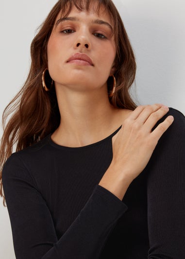 Black Ruched Side Dress