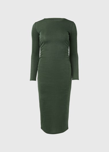 Green Ruched Side Dress