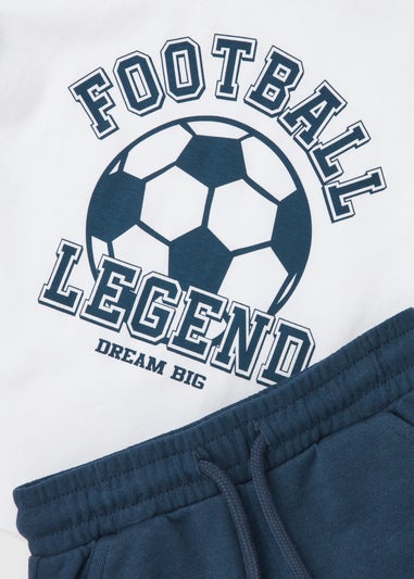 Kids Blue Football T-Shirt & Shorts Set (1-7yrs)
