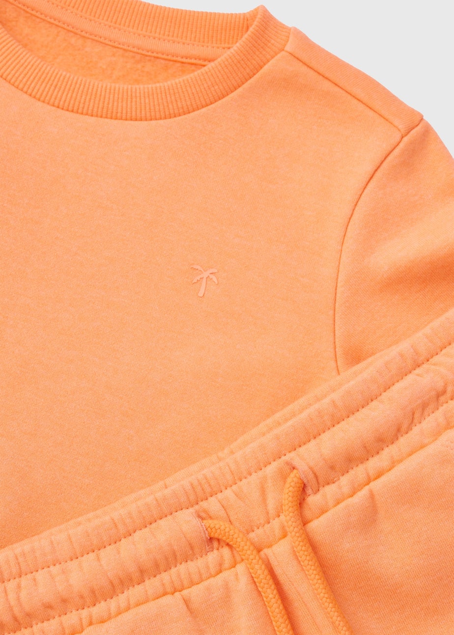 Boys Orange Sweatshirt & Shorts Set (1-7yrs)