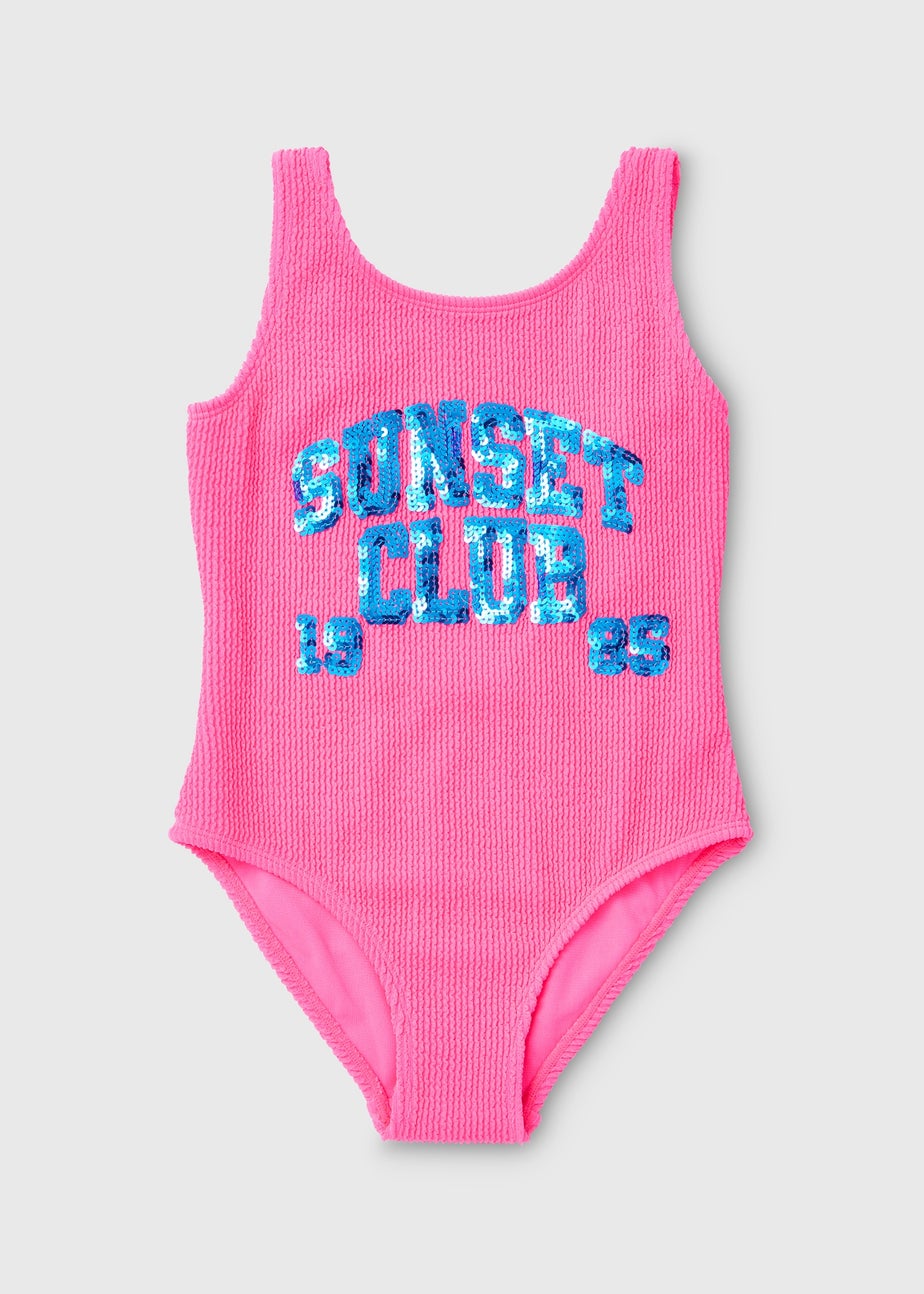Girls Blue & Purple Sunset Club Crinkle Swimsuit (6-14yrs)