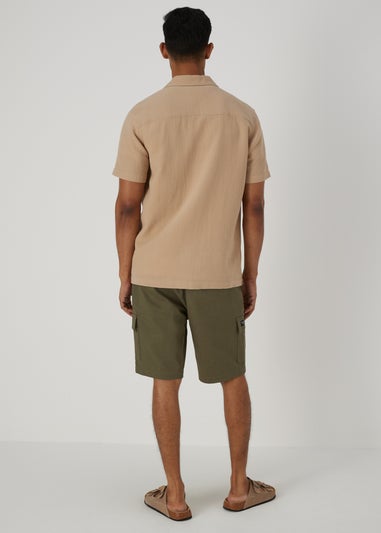 Khaki Technical Drawcord Cargo Shorts