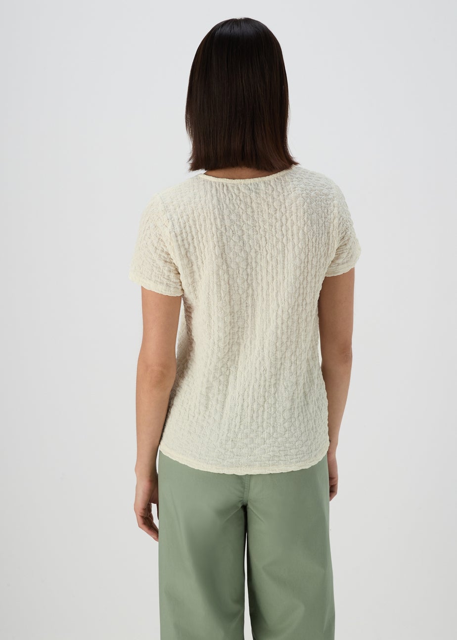 Ivory Textured T-Shirt