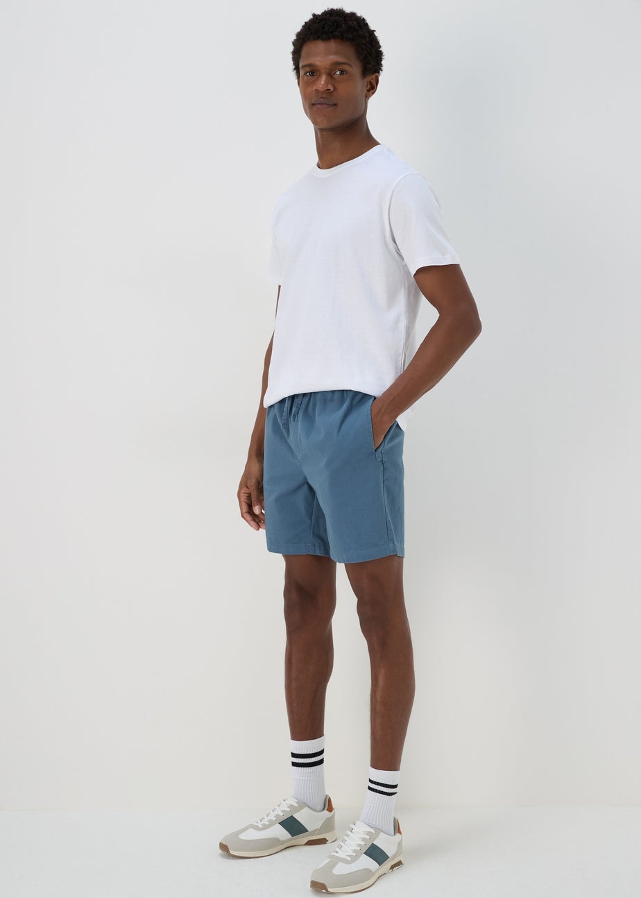 Blue Drawcord Chino Shorts