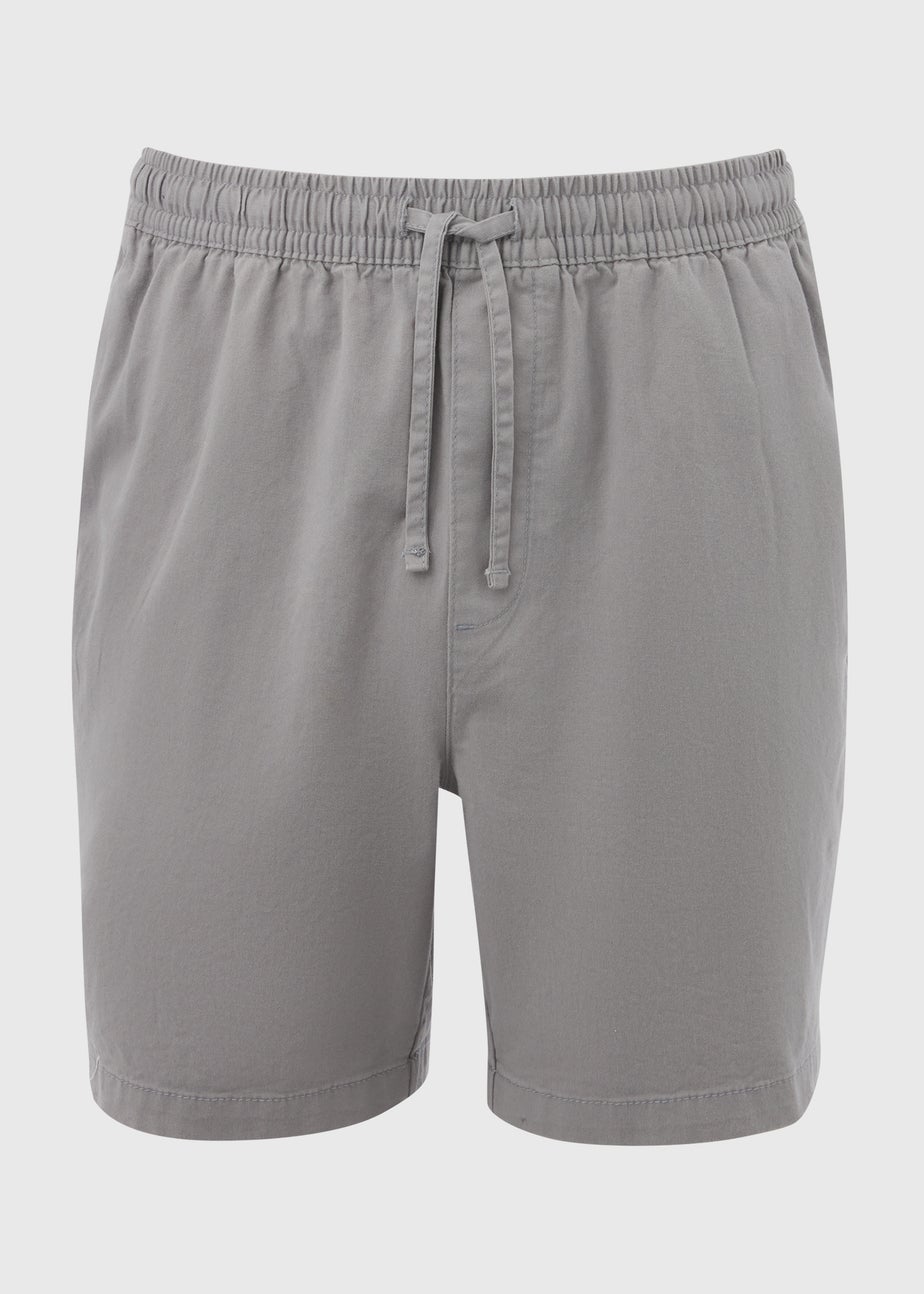 Light Grey Drawcord Chino Shorts