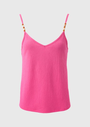Pink Beaded Cami Top