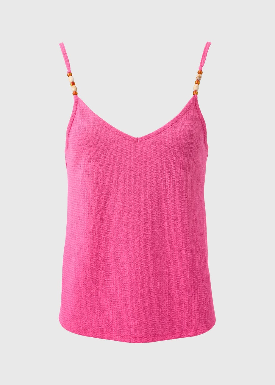 Pink Beaded Cami Top