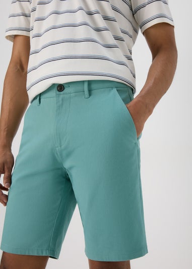 Teal Slim Fit Chino Shorts