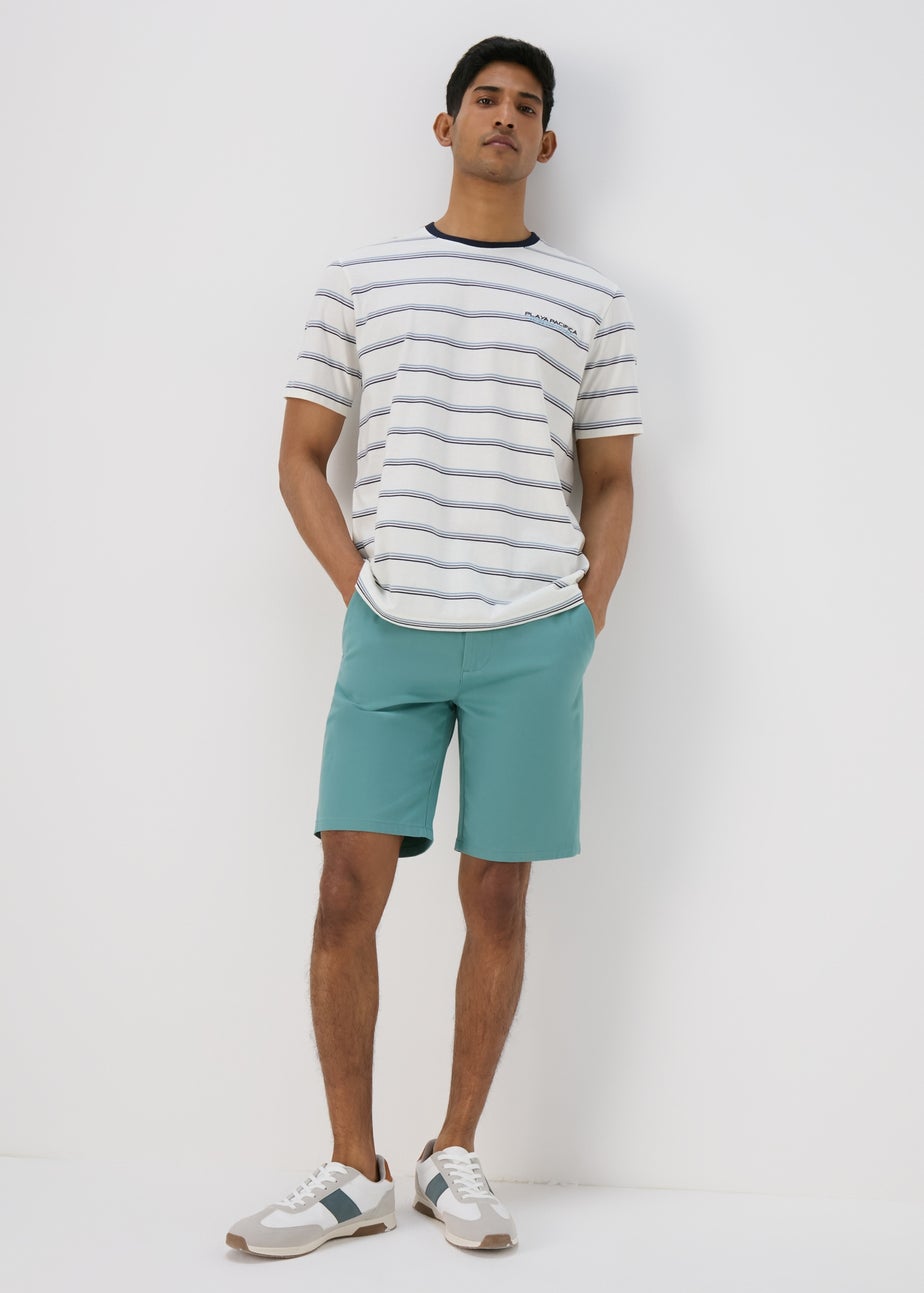 Teal Slim Fit Chino Shorts