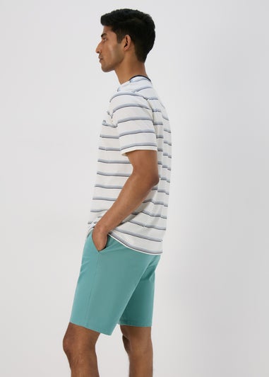 Teal Slim Fit Chino Shorts