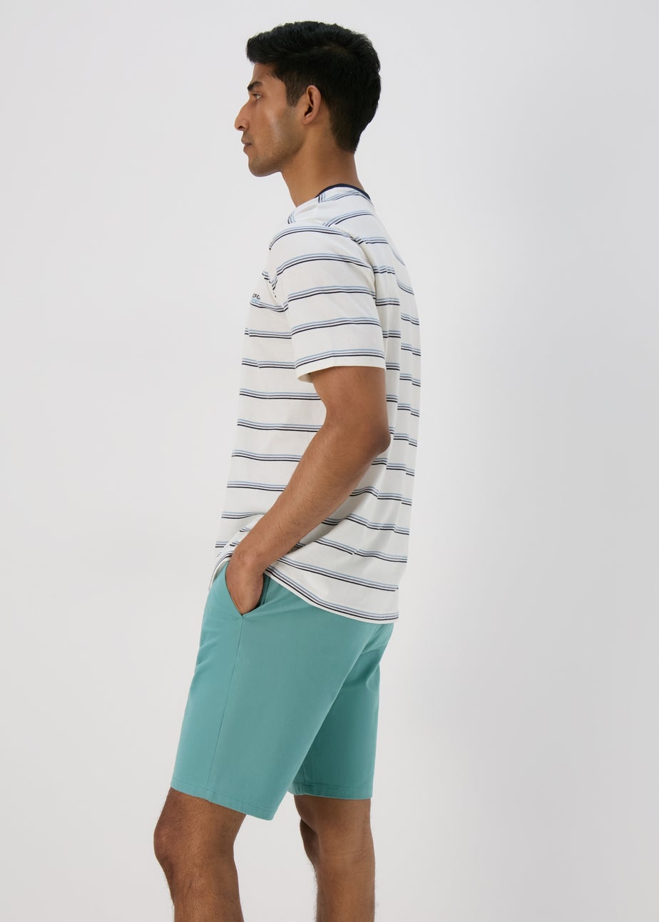 Teal Slim Fit Chino Shorts