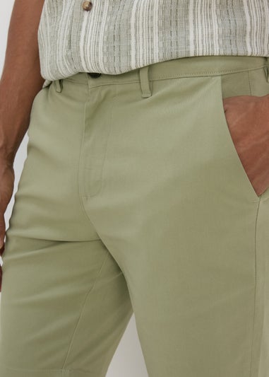 Green Slim Fit Chino Shorts