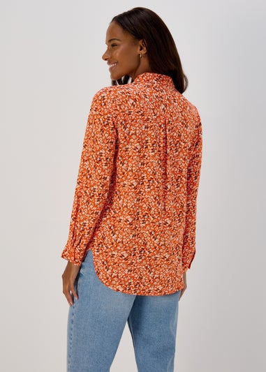 Orange Ditsy Viscose Shirt