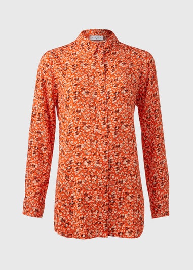 Orange Ditsy Viscose Shirt