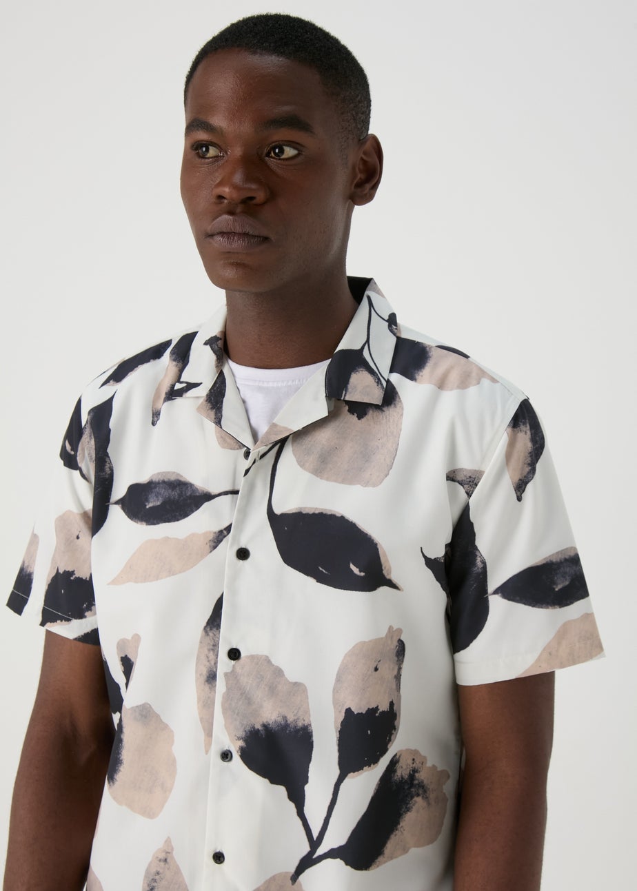 White Pink Floral Print Shirt