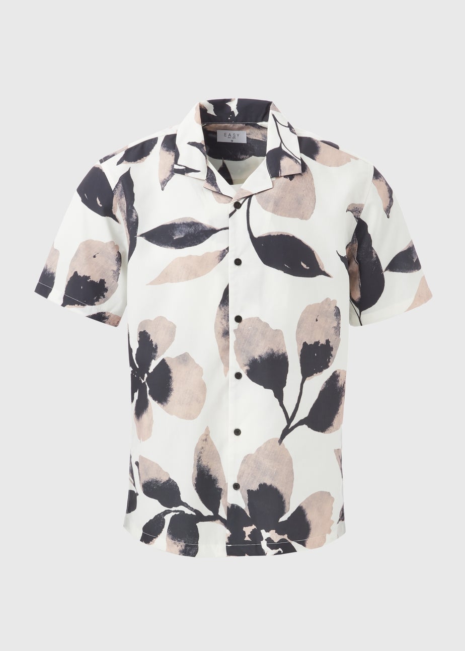 White Pink Floral Print Shirt