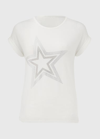 White Glitter Star T-Shirt