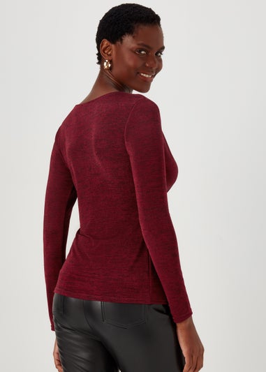 Burgundy Front Knot Top