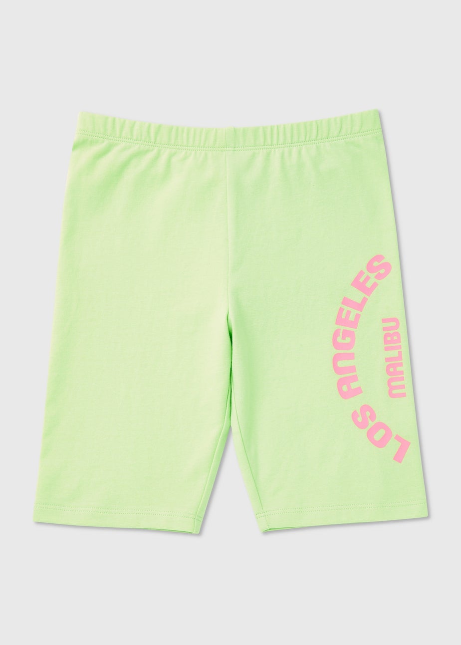Girls Green Los Angeles Cycling Shorts (7-13yrs)