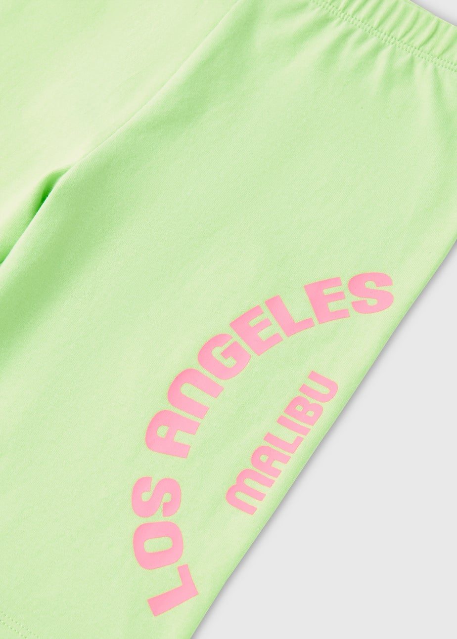 Girls Green Los Angeles Cycling Shorts (7-13yrs)