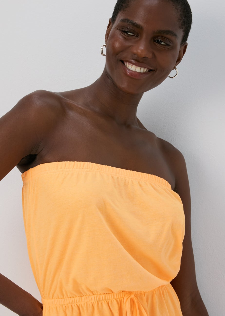 Peach Plain Playsuit