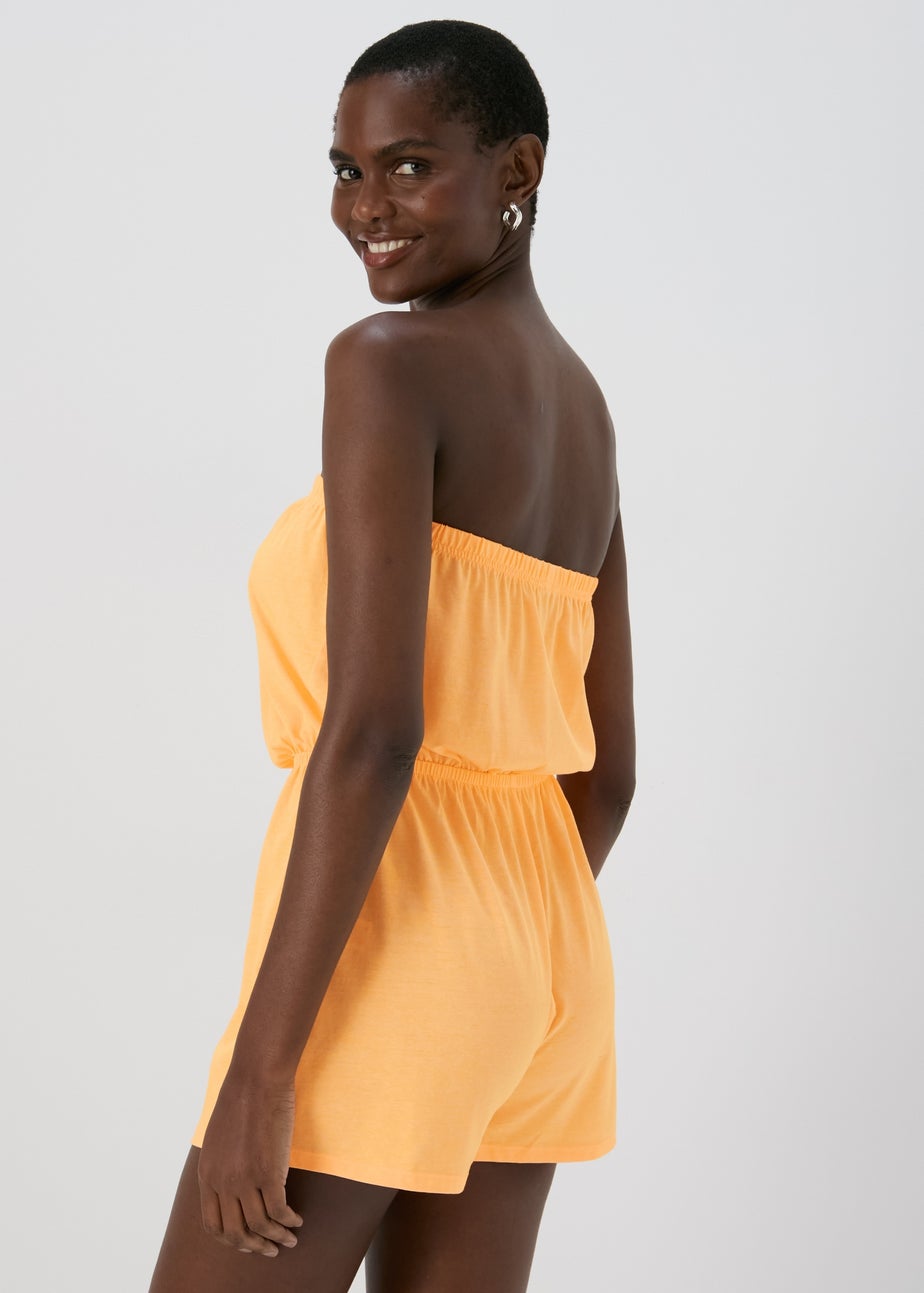 Peach Plain Playsuit