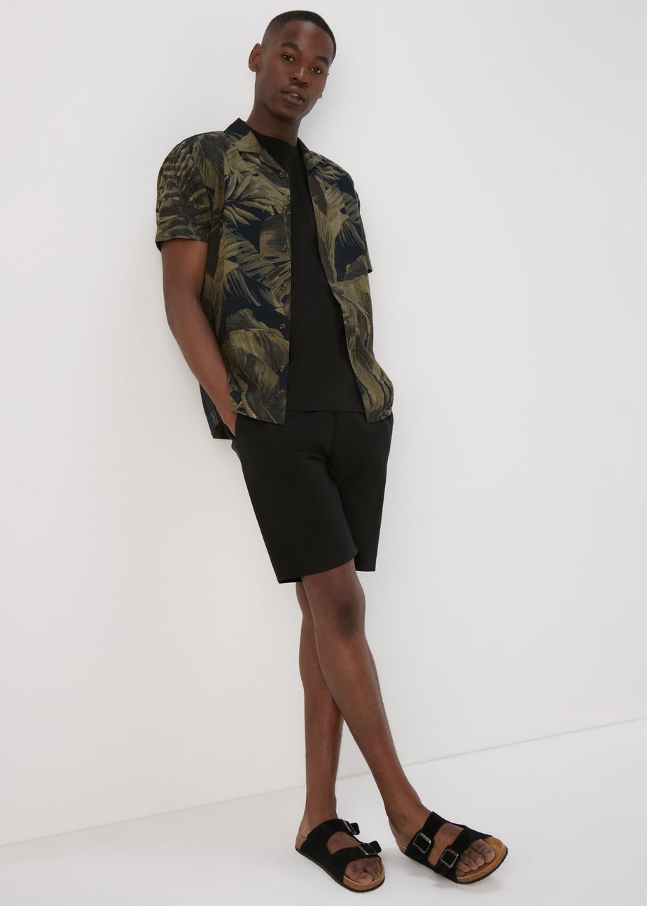 Khaki Leaf Print Shirt