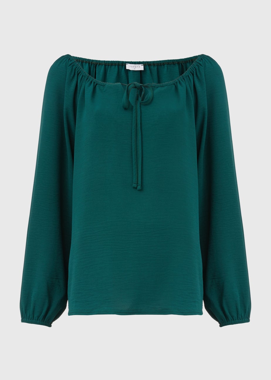 Green Neck Tie Blouse