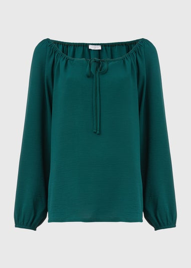 Green Neck Tie Blouse