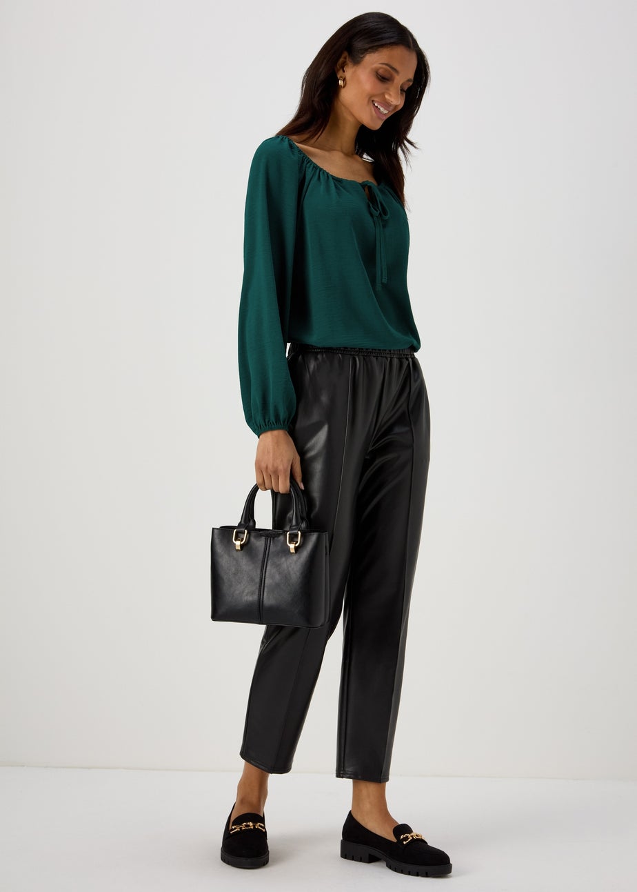 Green Neck Tie Blouse