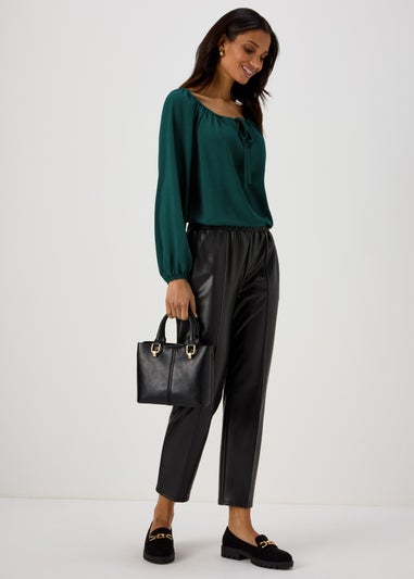 Green Neck Tie Blouse