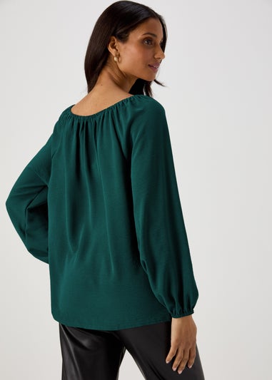 Green Neck Tie Blouse