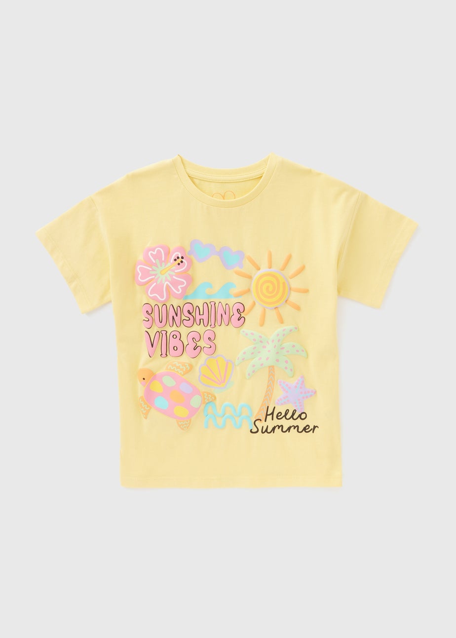 Girls Yellow Sunshine T-Shirt (1-7yrs)