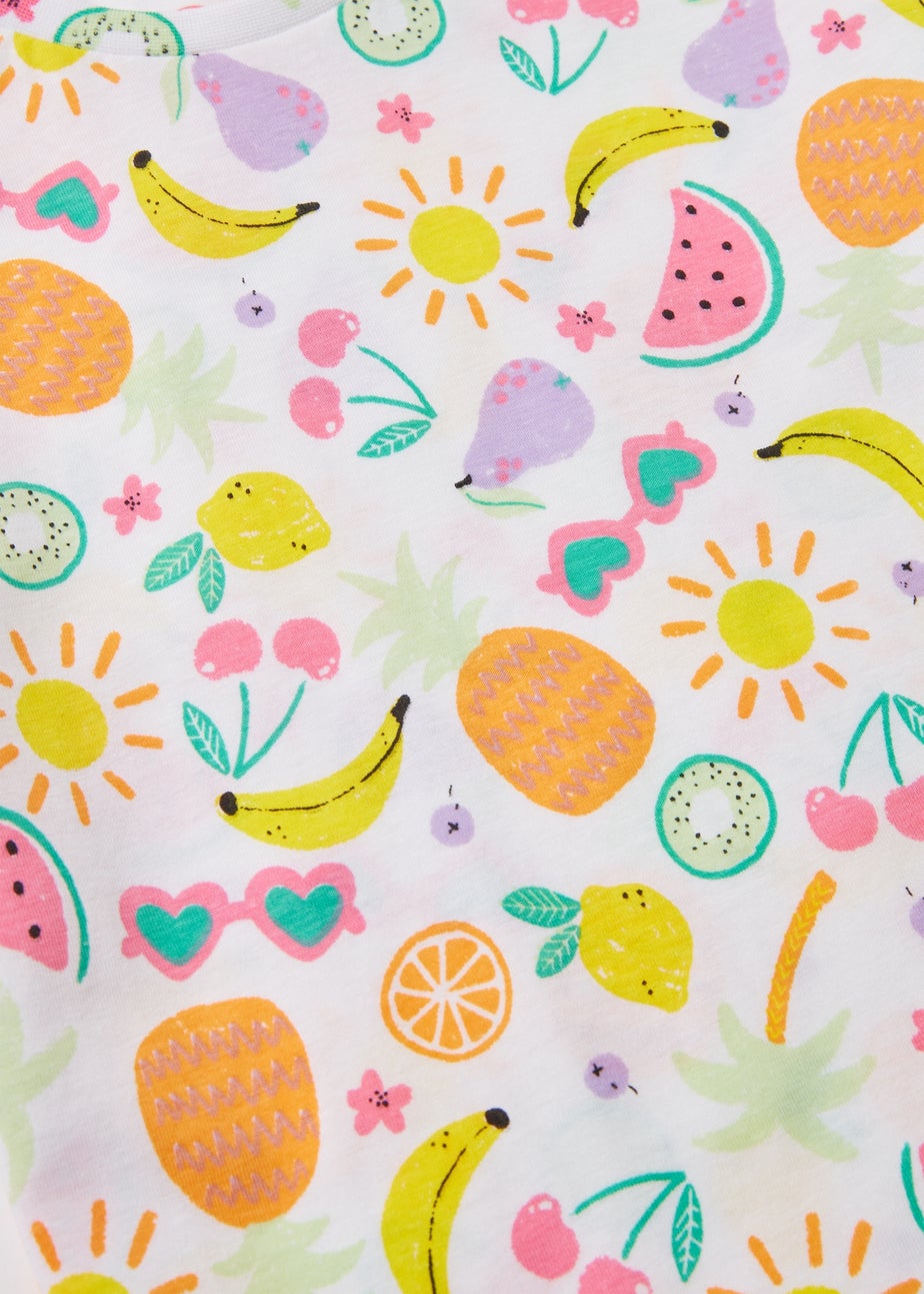 Girls White Fruit Salad T-Shirt (1-7yrs)