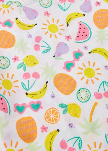 Girls White Fruit Salad T-Shirt (1-7yrs)