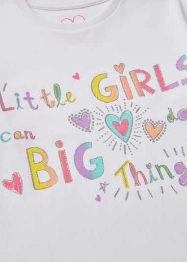 Girls White Little Girls Slogan T-Shirt (1-7yrs)