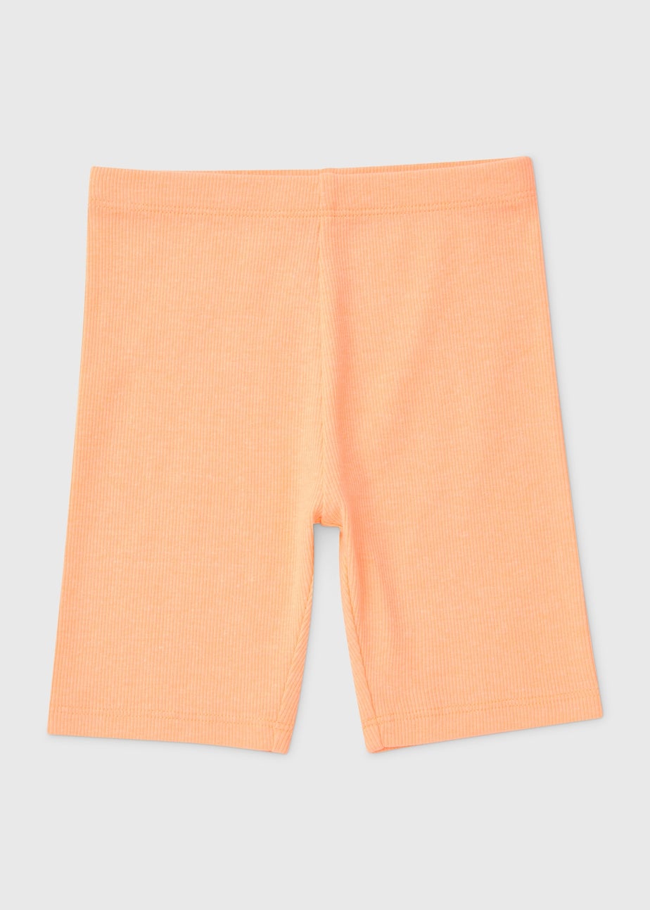 Girls Coral Orange Cycling Shorts (1-7yrs)