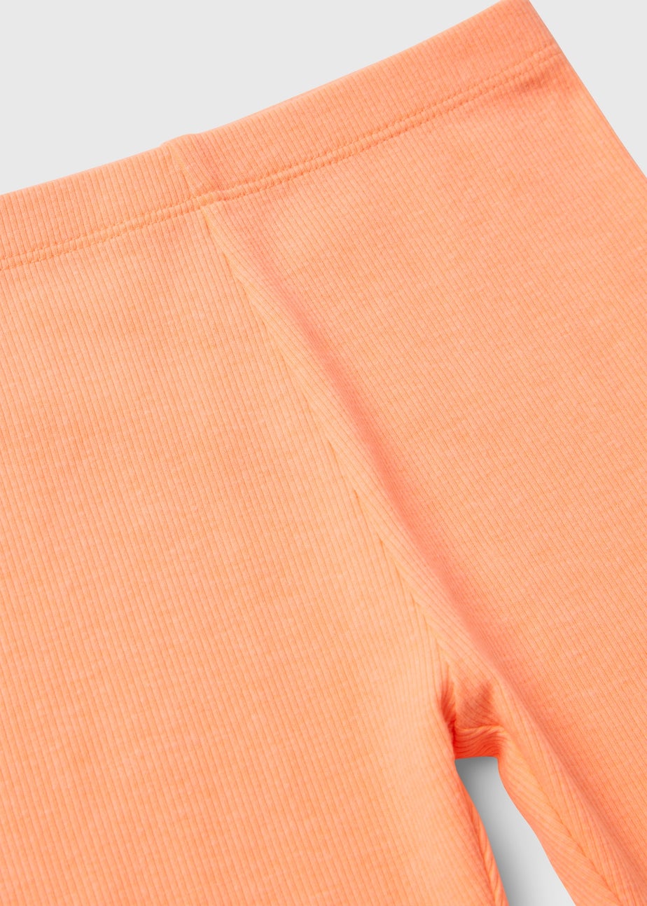 Girls Coral Orange Cycling Shorts (1-7yrs)