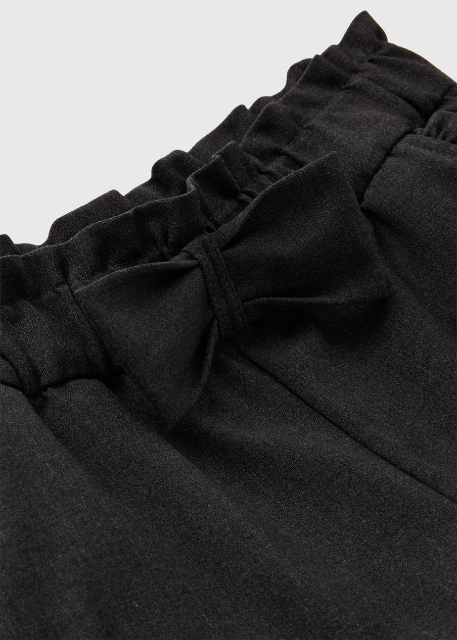 Girls Grey Bow School Shorts (3-13yrs)