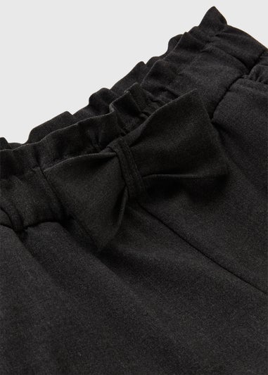 Girls Grey Bow School Shorts (3-13yrs)